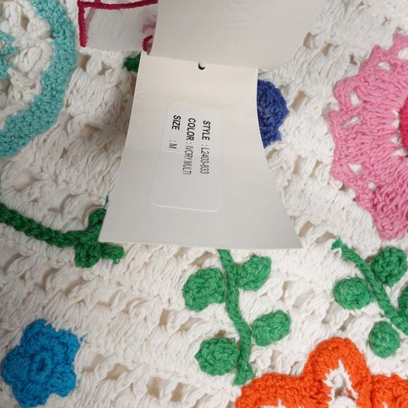 Love the Label Tuckernuck Ivory Leighton Skirt Crochet Floral Retro Sz M 2743-38 - Picture 10 of 14